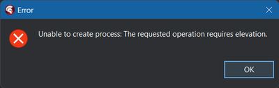 Elevation error message
