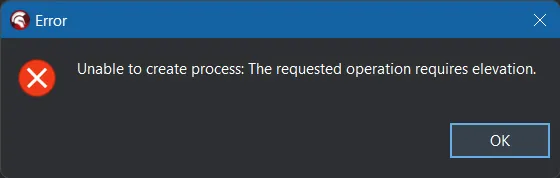 Elevation error message
