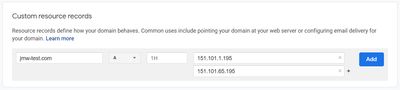 Google Domains Custom Resource Second